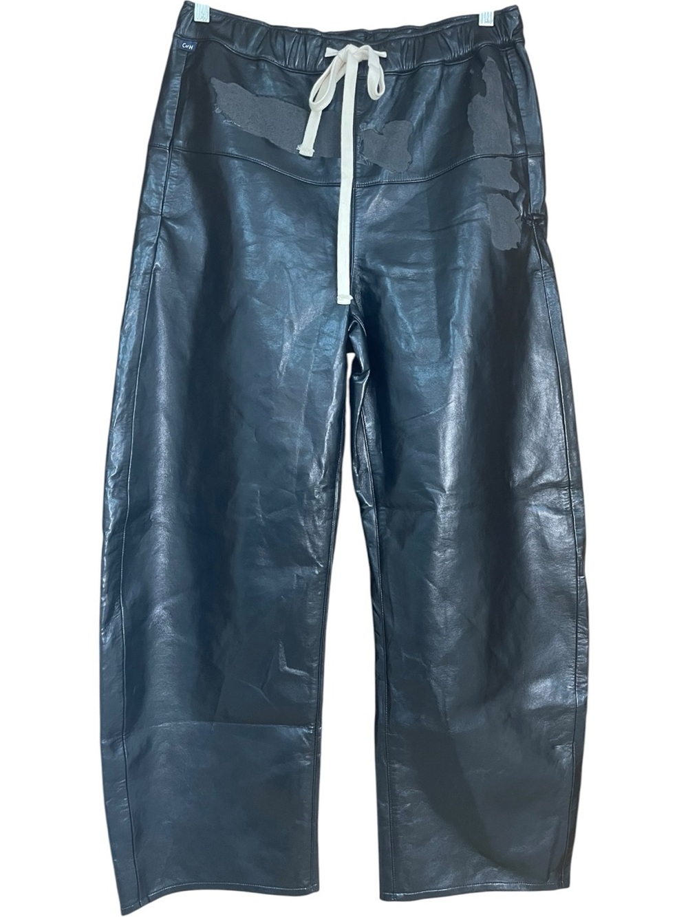 Citizens of Humanity Miro Barrel Leg Leather Drawstring Pants Black